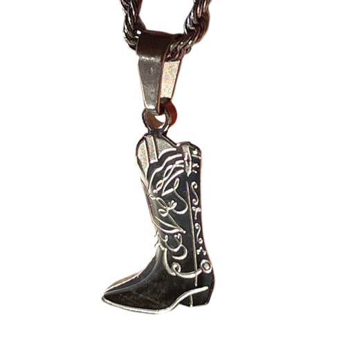 NPXUAMTJ Anpassbare Doppelseitige Gravierte Kofferraum Halskette Personalisierte Cowgirl Stiefel Anhänger Neckchain Stylish Neck Chain Charm von NPXUAMTJ