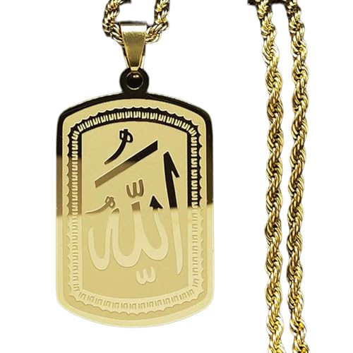 NPXUAMTJ Bequeme Halskette Mit Kompliziertem Arabischem Muster Segen Halskette Religiöser Halsschmuck Geeignet Für Den Täglichen Abnutzen von NPXUAMTJ