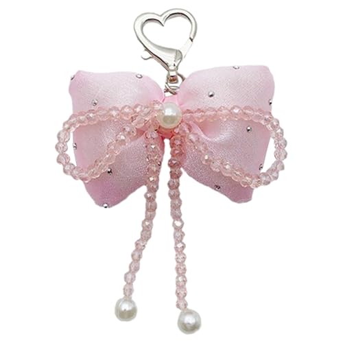 NPXUAMTJ Bunte Perlen Telefonkette Mode Bowknot Schlüsselbund Und Tasche Anhänger Einzigartiger Geschenk Multifunktionaler Schlüsselringschmuck von NPXUAMTJ