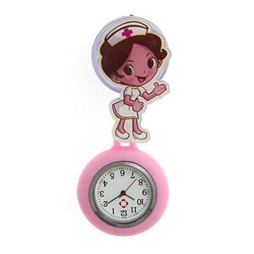 NPXUAMTJ Cartoon Themenkrankenschwester Taschenuhr Mit Clip On Und Einziehbares Design Für Professionelle Arztgesundheitsarbeit Verwenden Sie Eine Einziehbare Uhr von NPXUAMTJ