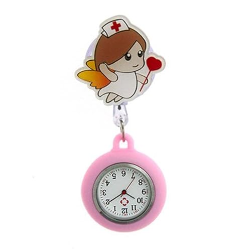 NPXUAMTJ Cartoon Themenkrankenschwester Taschenuhr Mit Clip On Und Einziehbares Design Für Professionelle Arztgesundheitsarbeit Verwenden Sie Eine Einziehbare Uhr von NPXUAMTJ