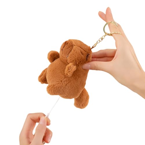 NPXUAMTJ Charm Elegant Schöne Capybaras Kostüm Keyring Robustes Plüsch Schlüsselhalter Accessoire Für Modische Frauen Enthusiasten von NPXUAMTJ