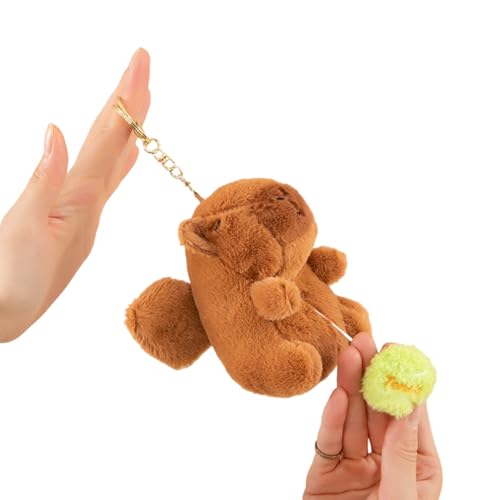 NPXUAMTJ Charm Elegant Schöne Capybaras Kostüm Keyring Robustes Plüsch Schlüsselhalter Accessoire Für Modische Frauen Enthusiasten von NPXUAMTJ