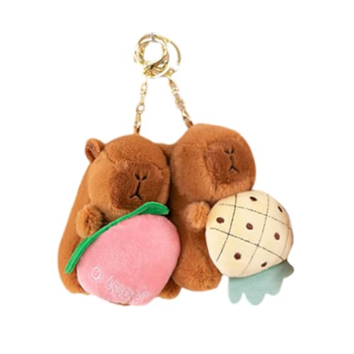 NPXUAMTJ Charm Elegant Schöne Capybaras Kostüm Keyring Robustes Plüsch Schlüsselhalter Accessoire Für Modische Frauen Enthusiasten von NPXUAMTJ