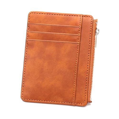 NPXUAMTJ Compact Blocking Reißverschluss Kartenhalter PU Leder Kurzerbringliche Geldbörse Wechsel Tasche Für Sichere Reise Und Tägliche Verwendung Kartenhalter Brieftasche von NPXUAMTJ