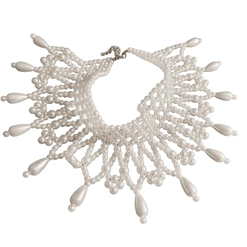 NPXUAMTJ Damen Multi Layered Handgefertigte Perlen Körperkette Schulter Halskette Halskette Eleganter Kragenkörperschmuck Für Hochzeitsfeiern Perlen Chokerkragen NPXUAMTJ Damen Multi Layered Handgefertigte Perlen Körperkette Schulter Halskette Halskette Eleganter Kragenkörperschmuck Für Hochzeitsfeiern Perlen Chokerkragen von NPXUAMTJ