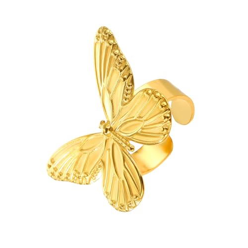 NPXUAMTJ Dating Ringe Schmetterlingsringe Verstellbare Finger Schmetterling Offener Fingerschmuck Geeignet Für Party Daily Wear Verstellbarer von NPXUAMTJ