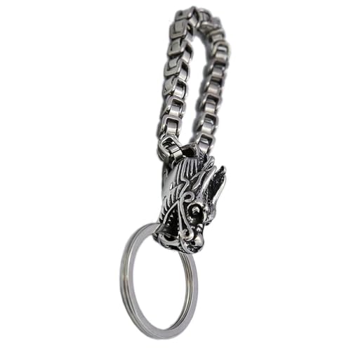 NPXUAMTJ Edelstahl Dargon Head Keychain Multifuntional Bag Charme Perfekt Für Schlüsselorganisationen Und Outdoor Enthusiasten von NPXUAMTJ