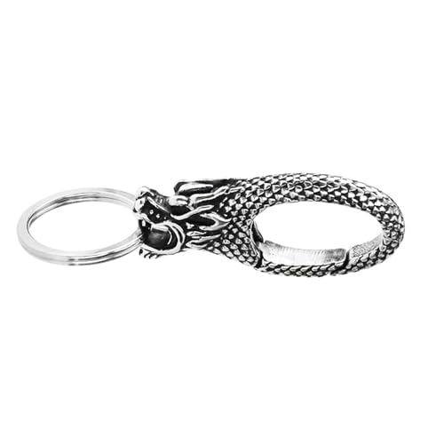 NPXUAMTJ Edelstahl Dargon Head Keychain Multifuntional Bag Charme Perfekt Für Schlüsselorganisationen Und Outdoor Enthusiasten von NPXUAMTJ