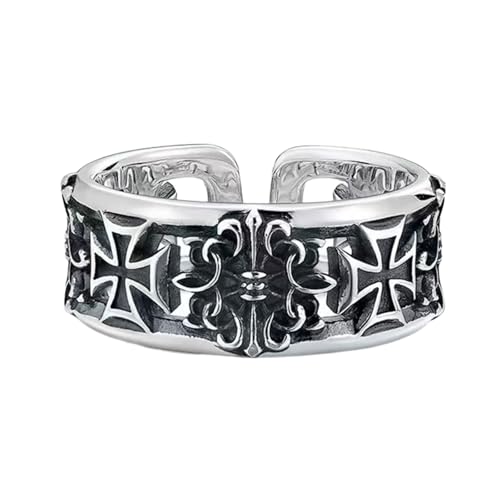 NPXUAMTJ Einstellbare Retro Kreuze Ringe Für Männer Hip Hop Punk Styles Schmuck Robust von NPXUAMTJ