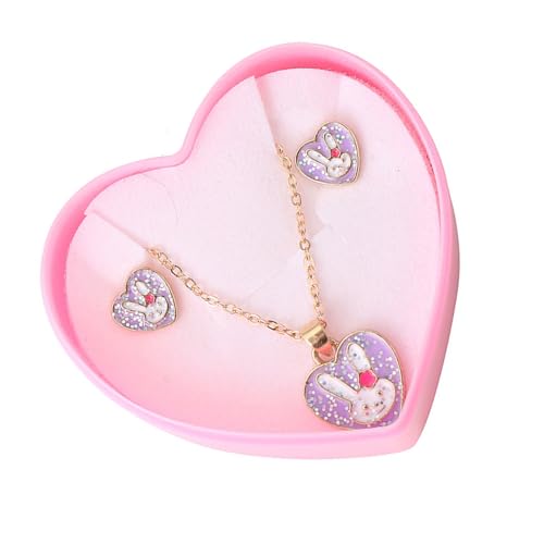 NPXUAMTJ Einzigartige Kaninchen Ohrringe Und Halskette Set Für Frauen Und Kinder Modeschmuck Mit Komfortablen Verschleißmaterialien Personalisieren Schmuckgeschenke von NPXUAMTJ