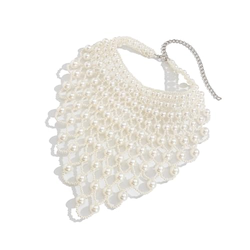 NPXUAMTJ Elegante Barockperlen-Halskette mit Netz-Quasten-Designs, geeignet für modische Frauen, stilvolle Outfits für den täglichen Gebrauch von NPXUAMTJ