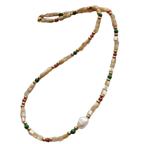 NPXUAMTJ Elegante Perlen-Halskette, Imitations-Perlen, Halskette, handgefertigtes Choker-Accessoire für Partys, Hochzeiten und Jubiläen von NPXUAMTJ