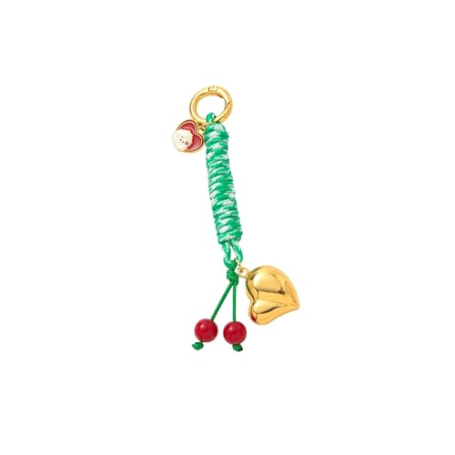NPXUAMTJ Elegante Perlenliebe Herz Keychain Accessoire Gold Plattierte Kette Multikolor Seildekoration Für Taschen Keys Praktische Metallseile Schlüsselbund Dekore von NPXUAMTJ