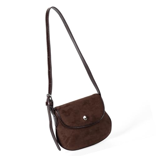 NPXUAMTJ Elegante Suedes Sättel Tasche Verschiedene Tragetoptionen Stilvoller Alltags Mode Achselbaus Für Verschiedene Anlässe Verstellbarer Gurt Schulter von NPXUAMTJ
