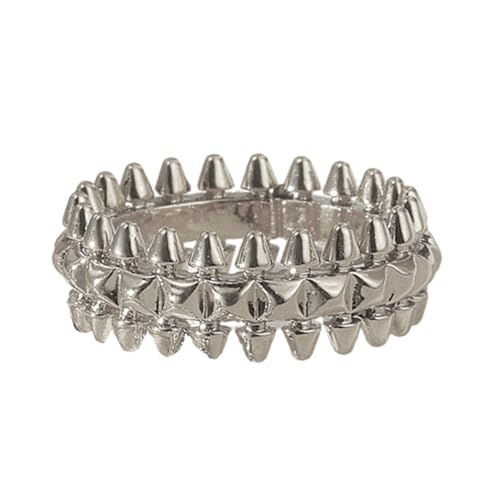 NPXUAMTJ Eröffnung Fingerringe Verstellbare Fingerringe Offener Schmuck Edelstahl Textur Für Modeliebhaber Geometrischer Runder Vorhanden von NPXUAMTJ