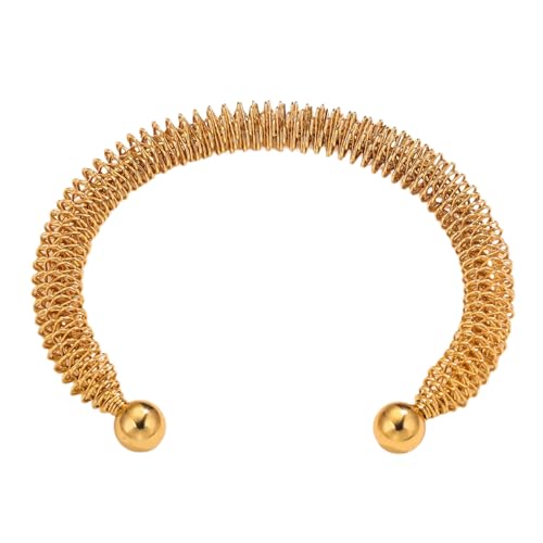 NPXUAMTJ Feder Verstellbares Armband Edelstahl Armreifen Modische C Förmige Armbandanschläge Handchain Für Frauen Mädchen von NPXUAMTJ