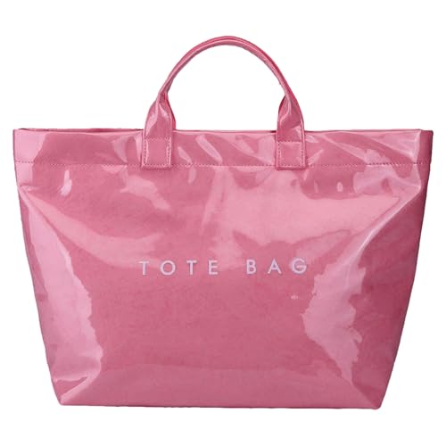 NPXUAMTJ Funktionelle PVC Top Grifftasche Mit Einzigartigem Kraftpapier Design Geräumige Innenpendlerpendler Handtasche Für Tägliche Essential Letter Print Tasche von NPXUAMTJ