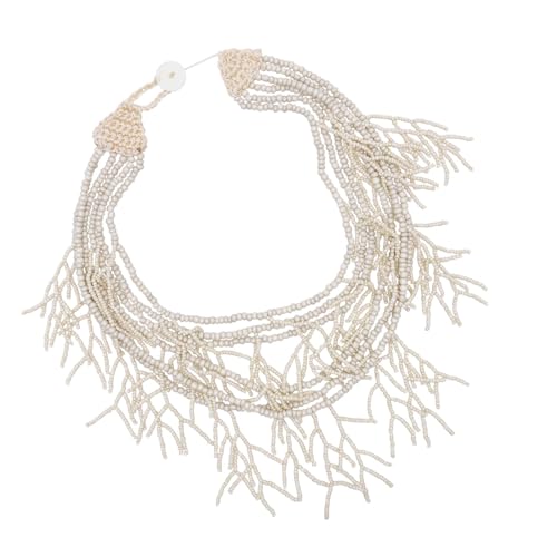 NPXUAMTJ Geschichtete Reisperlen Halskette Safe Verstellbarer Halskette Täglicher Nacken Schmuck Für Frauen von NPXUAMTJ