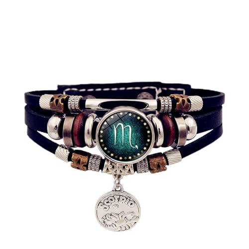 NPXUAMTJ Glühendes Zodiacs Armband 12 Sternbilder Designs Leichtes Synthetisches Leder Für Astronomieliebhaber PU Leder Sternbänder Armband Einstellbar von NPXUAMTJ