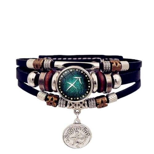 NPXUAMTJ Glühendes Zodiacs Armband 12 Sternbilder Designs Leichtes Synthetisches Leder Für Astronomieliebhaber PU Leder Sternbänder Armband Einstellbar von NPXUAMTJ