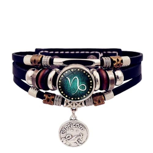 NPXUAMTJ Glühendes Zodiacs Armband 12 Sternbilder Designs Leichtes Synthetisches Leder Für Astronomieliebhaber PU Leder Sternbänder Armband Einstellbar von NPXUAMTJ