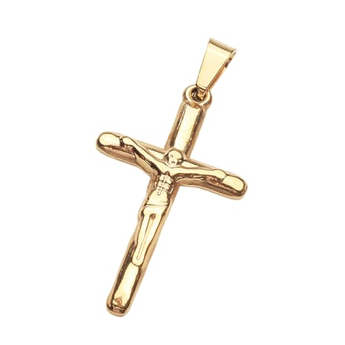 NPXUAMTJ Goldplattierter Edelstahlkruzifix Halskette Für Männer Religiöser Schmuck Charme & Anlaufresistant Wasserdichte Edelstahlkruzifix NPXUAMTJ Goldplattierter Edelstahlkruzifix Halskette Für Männer Religiöser Schmuck Charme & Anlaufresistant Wasserdichte Edelstahlkruzifix von NPXUAMTJ