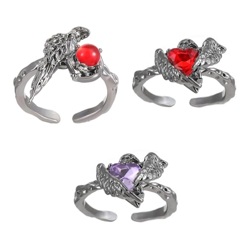 NPXUAMTJ Gothic Crow Inspirierte Ringe Mit Verstellbaren Offenen Band Elegante Fingerringe Für Komfort Und Vielseitige Schichtung von NPXUAMTJ