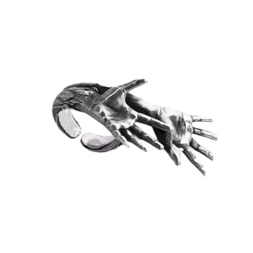 NPXUAMTJ Gothic Skeleton Hände Design Ringe Unisex Fashion Schmuck Legierung Handwerkskunst Fingerzubehör Perfekt Für Tägliche Trage Trage Schädel von NPXUAMTJ
