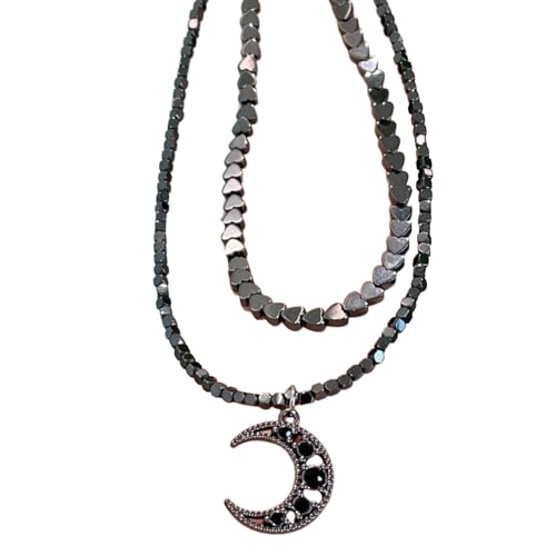 NPXUAMTJ Gotisch Inspirierte Stapelbare Halskette Mit Himmlischen Charme Charme Verstellbare Mehrere Schichtketten Für Personalisierte Stile Dunkle Schicht Mondstern Halskette von NPXUAMTJ