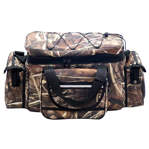 NPXUAMTJ Große Kapazität, Angelausrüstungstasche, mehrere Taschen, Tragetasche für Angelausrüstung, Outdoor, tragbar, Oxford-Stoff, Schultertasche, Strohfarbe von NPXUAMTJ