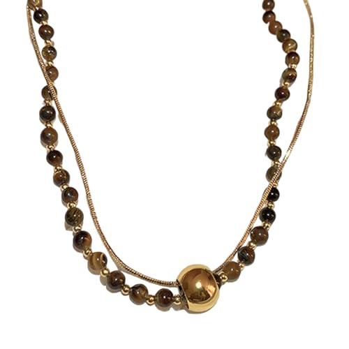 NPXUAMTJ Handgefertigtes Natursteinsonne Pendellanhänger Edelstahl Halskette Stylische Verstellbarkette Kette Schmuck Zubehör Korrosionsbeständiger Titanschmuck von NPXUAMTJ