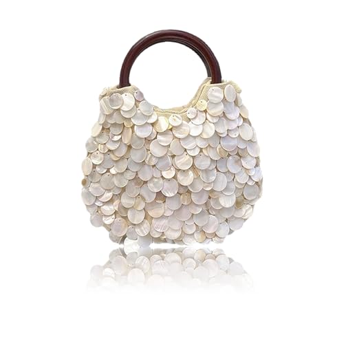 NPXUAMTJ Handtasche mit Tragegriff oben, kleine Hoboes-Taschen, handgefertigte Muschel-Handtasche, Damen-Abendtasche, Clutches, Geldbörsen, Geschenke für Damen, Top-Griff für Frauen, Einseitige Schale NPXUAMTJ Handtasche mit Tragegriff oben, kleine Hoboes-Taschen, handgefertigte Muschel-Handtasche, Damen-Abendtasche, Clutches, Geldbörsen, Geschenke für Damen, Top-Griff für Frauen, Einseitige Schale von NPXUAMTJ