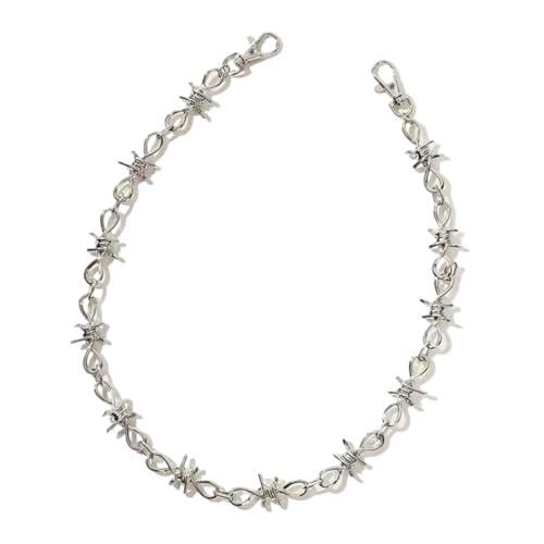 NPXUAMTJ Herren Punkstile Metall Jeans Kette Gothic Edug Hip Hop Rock Accessoire Verstellbare Eisenlegierung Hip Hop Kette Thorn Spikes Gürtel Für Männer von NPXUAMTJ