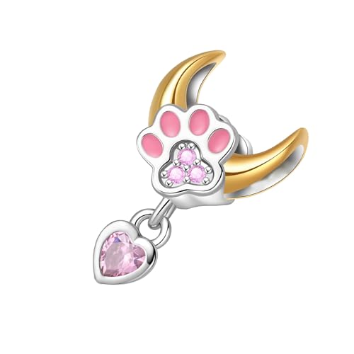 NPXUAMTJ Herzförmige Anhänger Katzen Pfote Welpe Schildkröten Silber Charme Haustier Inspiriert Zierliche Schmuck Geschenk Für Tierbegeisterte Silber Animal Anhänger von NPXUAMTJ
