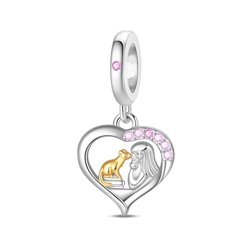NPXUAMTJ Herzförmige Anhänger Katzen Pfote Welpe Schildkröten Silber Charme Haustier Inspiriert Zierliche Schmuck Geschenk Für Tierbegeisterte Silber Animal Anhänger von NPXUAMTJ