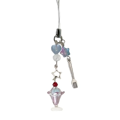 NPXUAMTJ Ice Cream Theme Phone Lanyard Multifunktionales Telefongurtbeutel Anhänger Harz Textur Für Modische Jugendliche Personen Harzgurt von NPXUAMTJ
