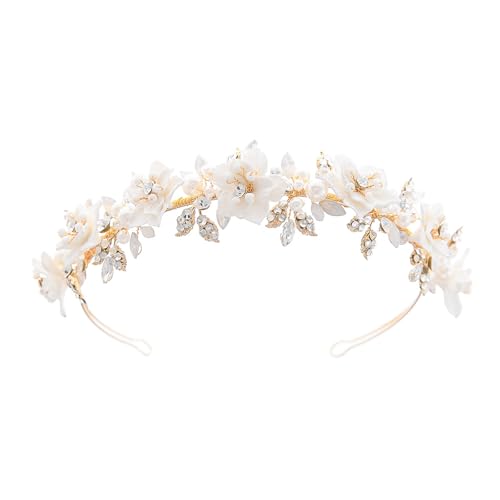 NPXUAMTJ Keramikblüte Hochzeit Kopfbedeckung Mit Schimmernden Strasssteinen Und Legierung NPXUAMTJ Keramikblüte Hochzeit Kopfbedeckung Mit Schimmernden Strasssteinen Und Legierung von NPXUAMTJ