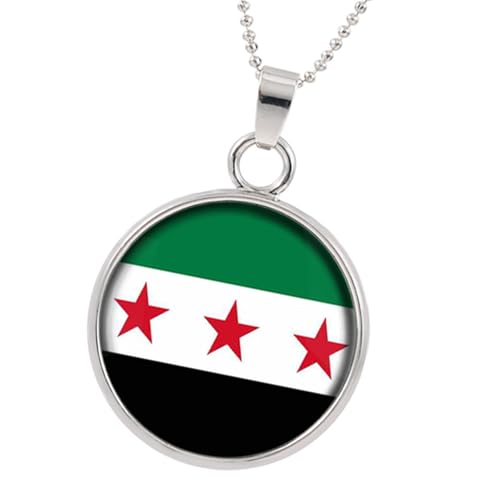 NPXUAMTJ Landflaggen Anhänger Halskette Syrien Charme Heckketten Modische Krapfen Neckschmuck/Bag Schlüsselring Für Männer Frauen Perlenkette Designing von NPXUAMTJ