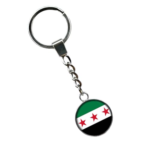 NPXUAMTJ Landflaggen Anhänger Halskette Syrien Charme Heckketten Modische Krapfen Neckschmuck/Bag Schlüsselring Für Männer Frauen Perlenkette Designing von NPXUAMTJ