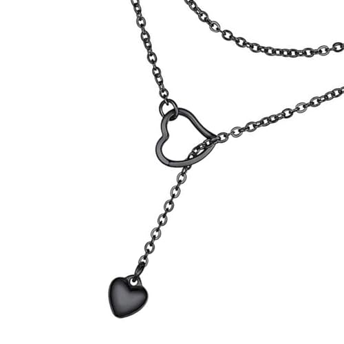NPXUAMTJ Lange Halskette für Frauen mit Herztropfen, vielseitige Halskette mit Herzakzent, einzigartige Schlüsselbein-Kettenverzierung von NPXUAMTJ