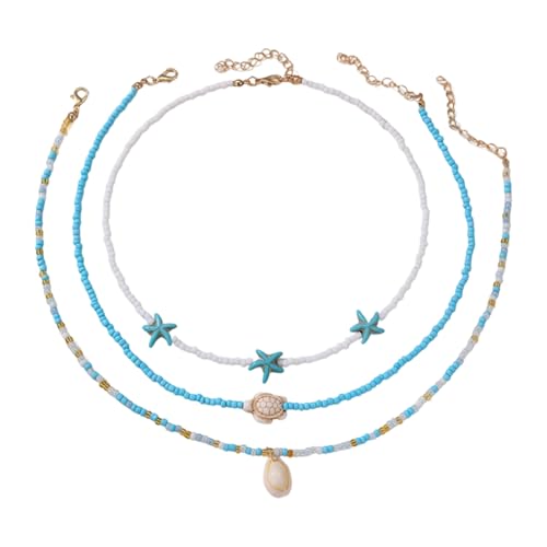 NPXUAMTJ Legierung Perlen Halskette Set Mehrere Stränge Entwürfe Tragbarer Schmuck Für Frauen Festival Stile Perlen von NPXUAMTJ