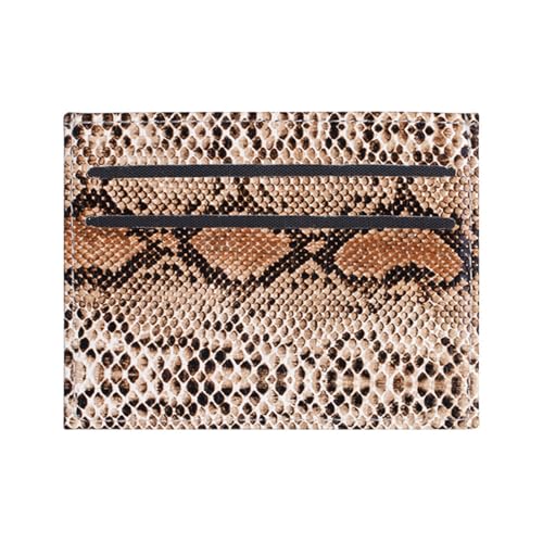 NPXUAMTJ Leichtes, kompaktes Kartenetui mit Schlangenstruktur, mit mehreren Kartenfächern, praktischer PU-Halter für den täglichen Gebrauch, Reisen, leichter Halter, braun, Mass Beauty von NPXUAMTJ