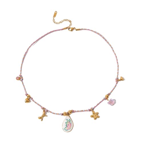 NPXUAMTJ Leichtes Strandschmuck Verstellbarer Stapelbarer Ketten Halskette Geeignet Für Tägliche Verschleiß Und Besondere Anlässe Multi Layer Tropföl Anhänger Halskette von NPXUAMTJ