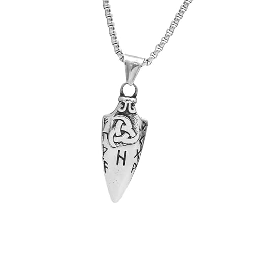 NPXUAMTJ Männer Edelstahl Halskette Gungnir Speerspitzen Pendellennhalte Kette Schmuck Geschenk Mit Runen Punk Skandinavische Mythologie Schmuck von NPXUAMTJ