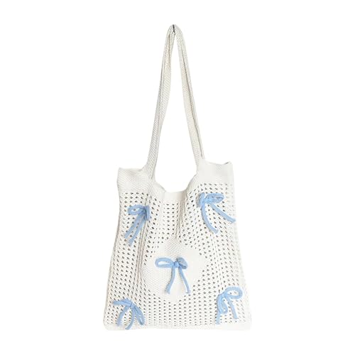 NPXUAMTJ Mesh Häkelwälztasche Frauenfaltbar Strand Aus Hippie Handgefertigtes Geldbeutel Casual Strick Hoboes Taschen Für Frauen von NPXUAMTJ