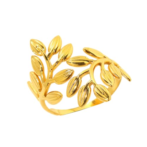 NPXUAMTJ Mode Baumzweige Offene Ringe In Robuster Edelstahl Geeigneter Dekoration Für Lässige Und Besondere Veranstaltung Tragen Edelstahlringe von NPXUAMTJ