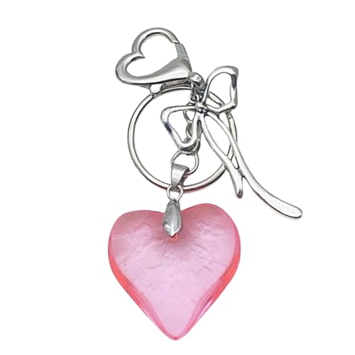 NPXUAMTJ Mode Crystal Heart Bowknot Charme Schlüsselanschlüsse Orament Women Cars Keyring Rucksack Handtasche Charm Anhänger Schlüsselhalter von NPXUAMTJ