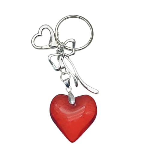 NPXUAMTJ Mode Crystal Heart Bowknot Charme Schlüsselanschlüsse Orament Women Cars Keyring Rucksack Handtasche Charm Anhänger Schlüsselhalter von NPXUAMTJ