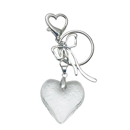 NPXUAMTJ Mode Crystal Heart Bowknot Charme Schlüsselanschlüsse Orament Women Cars Keyring Rucksack Handtasche Charm Anhänger Schlüsselhalter von NPXUAMTJ